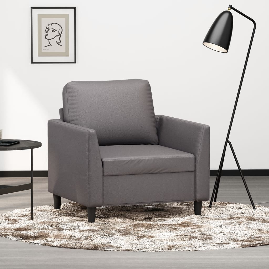 Fauteuil 60 cm kunstleer grijs is nu te koop bij PeponiXL, paradijselijk wonen!