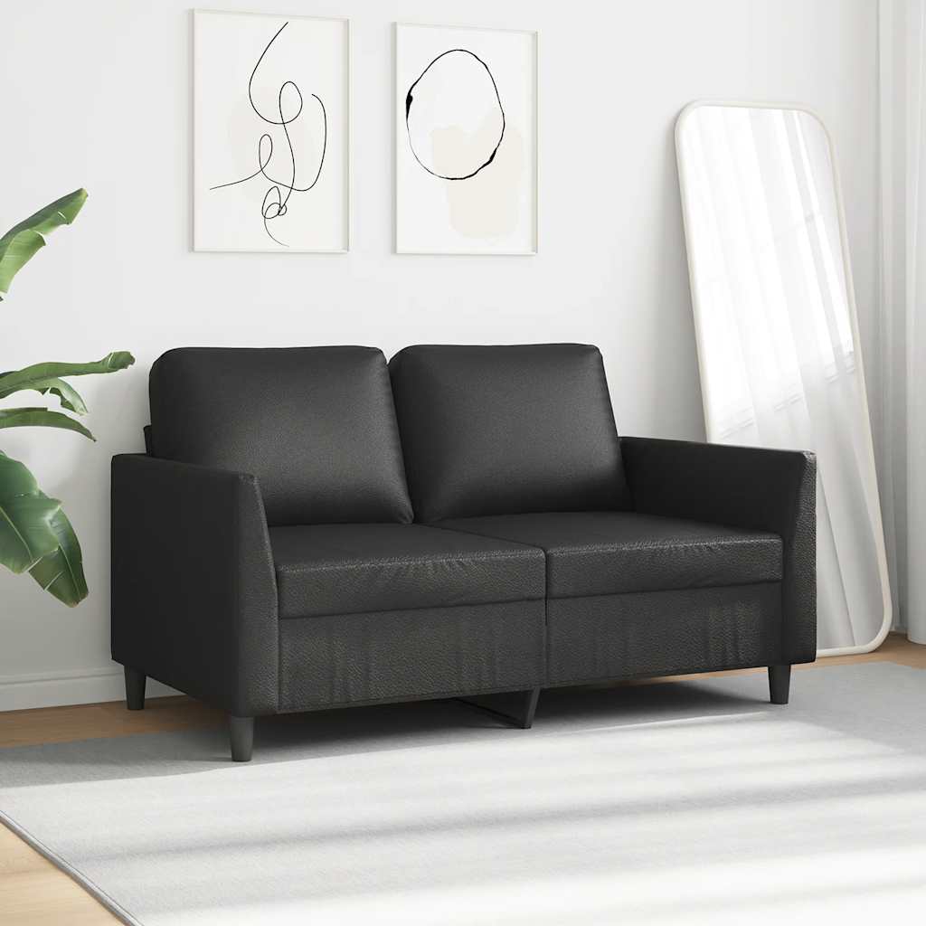 Tweezitsbank 120 cm kunstleer zwart is nu te koop bij PeponiXL, paradijselijk wonen!