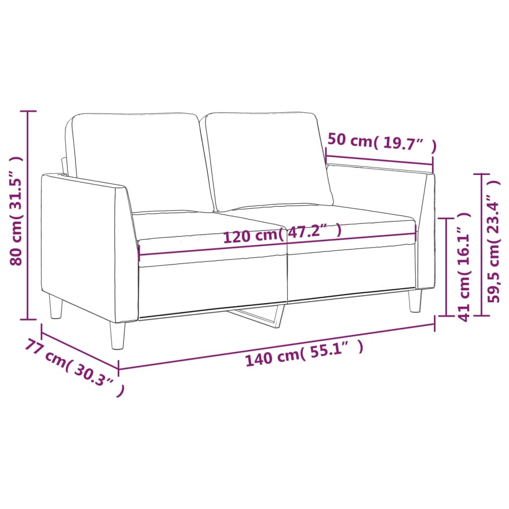 Tweezitsbank 120 cm kunstleer grijs is nu te koop bij PeponiXL, paradijselijk wonen!