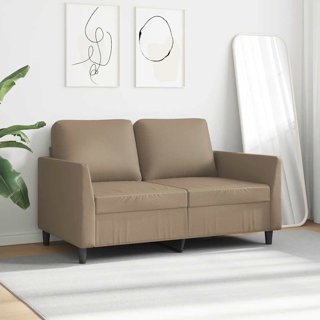 Tweezitsbank 120 cm kunstleer cappuccinokleurig is nu te koop bij PeponiXL, paradijselijk wonen!