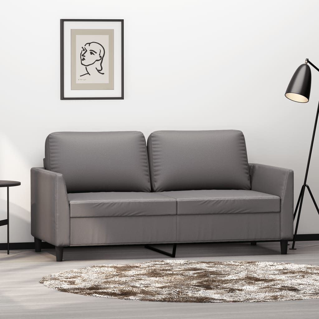 Tweezitsbank 140 cm kunstleer grijs is nu te koop bij PeponiXL, paradijselijk wonen!