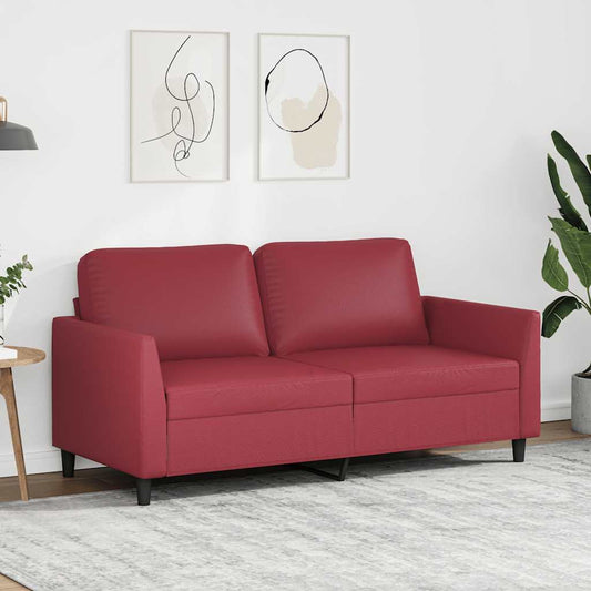 Tweezitsbank 140 cm kunstleer wijnrood is nu te koop bij PeponiXL, paradijselijk wonen!