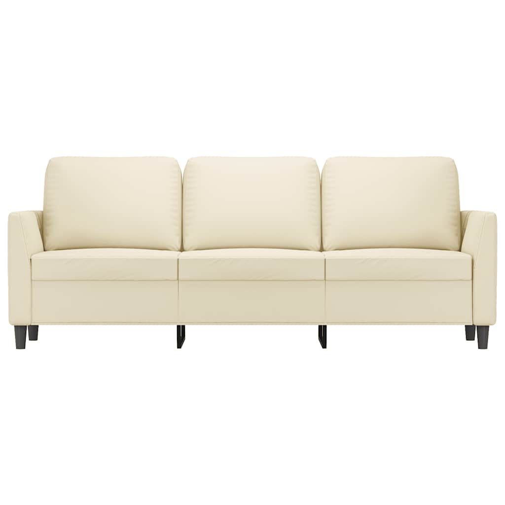 Driezitsbank 180 cm kunstleer crèmekleurig is nu te koop bij PeponiXL, paradijselijk wonen!