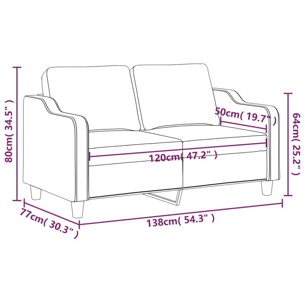 Tweezitsbank 120 cm stof bruin is nu te koop bij PeponiXL, paradijselijk wonen!