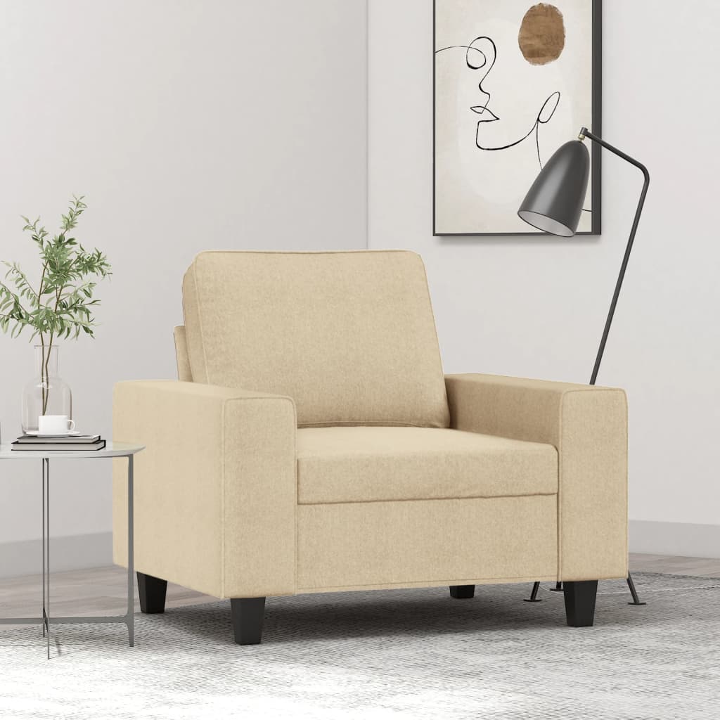 Fauteuil 60 cm stof crèmekleurig is nu te koop bij PeponiXL, paradijselijk wonen!