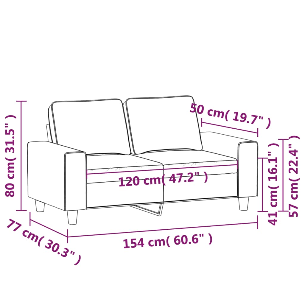 Tweezitsbank 120 cm stof lichtgrijs is nu te koop bij PeponiXL, paradijselijk wonen!