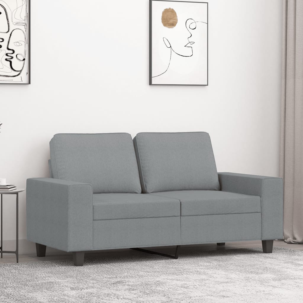 Tweezitsbank 120 cm stof lichtgrijs is nu te koop bij PeponiXL, paradijselijk wonen!