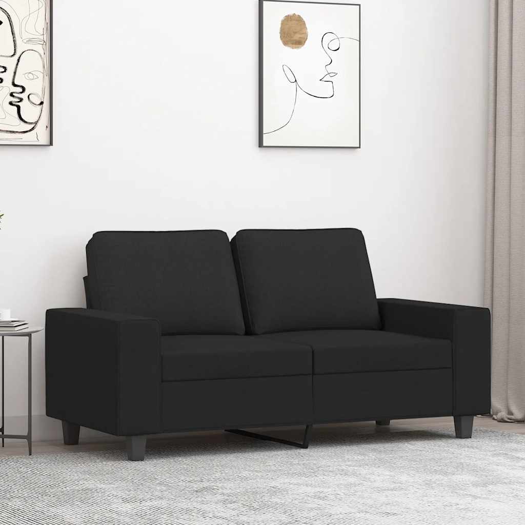 Tweezitsbank 120 cm stof zwart is nu te koop bij PeponiXL, paradijselijk wonen!
