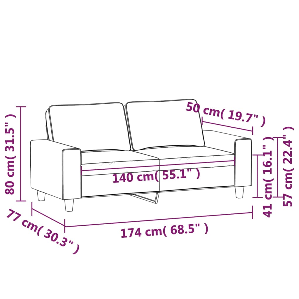 Tweezitsbank 140 cm stof lichtgeel is nu te koop bij PeponiXL, paradijselijk wonen!