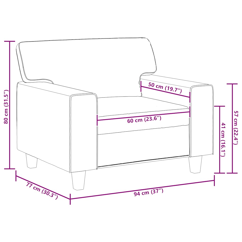 Fauteuil 60 cm kunstleer crèmekleurig is nu te koop bij PeponiXL, paradijselijk wonen!