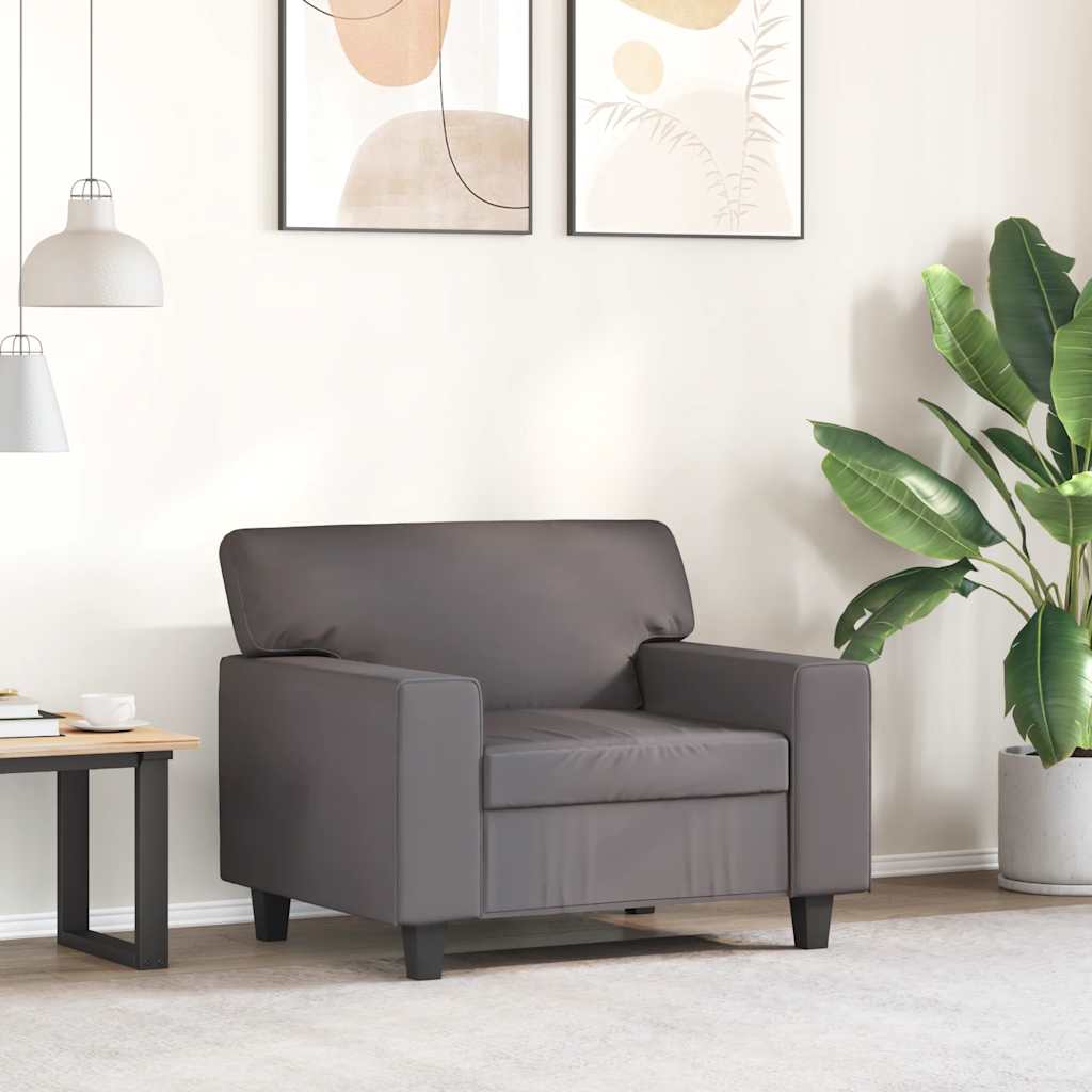 Fauteuil 60 cm kunstleer grijs is nu te koop bij PeponiXL, paradijselijk wonen!