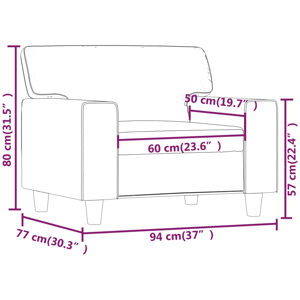 Fauteuil 60 cm kunstleer grijs is nu te koop bij PeponiXL, paradijselijk wonen!