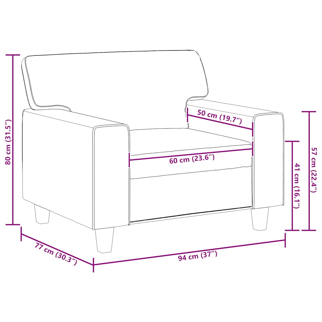 Fauteuil 60 cm kunstleer grijs is nu te koop bij PeponiXL, paradijselijk wonen!