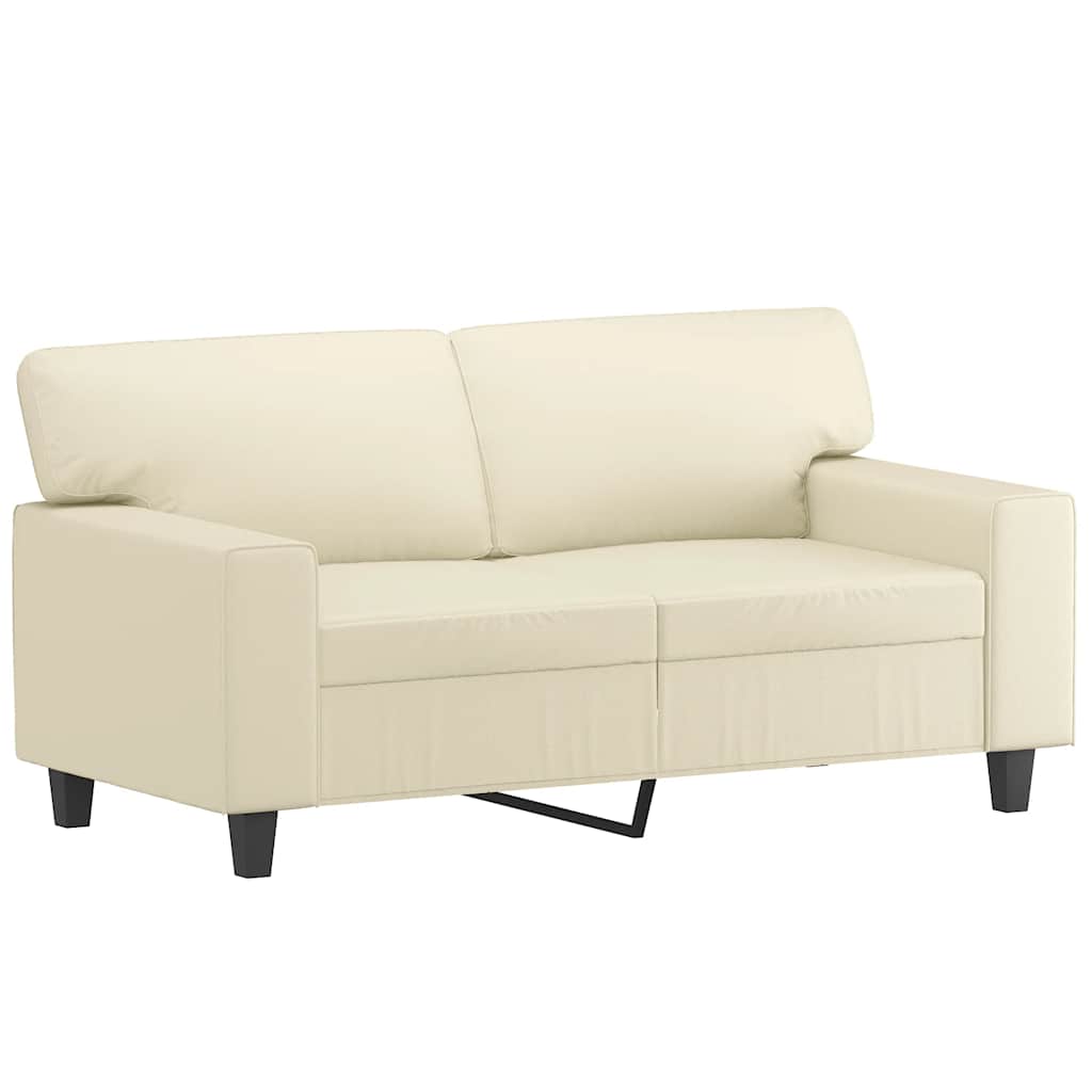 Tweezitsbank 120 cm kunstleer crèmekleurig is nu te koop bij PeponiXL, paradijselijk wonen!