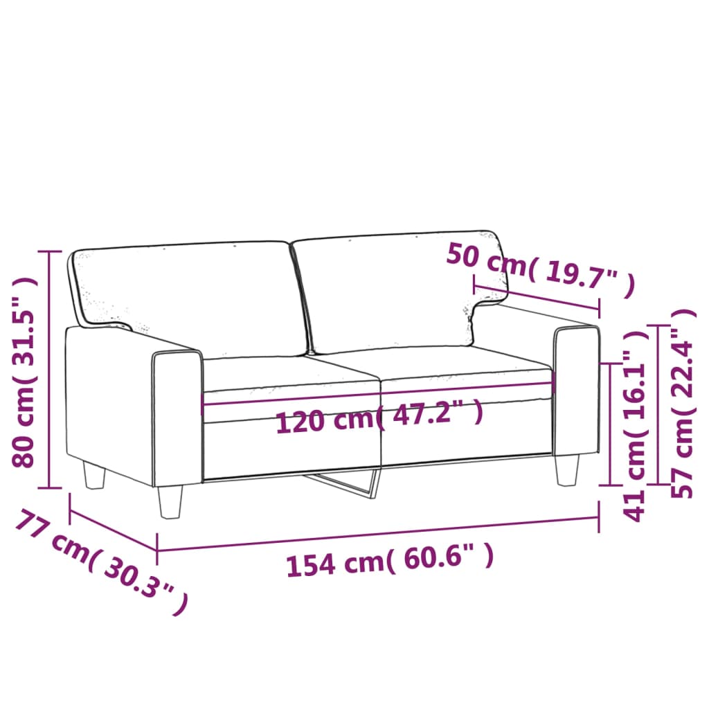 Tweezitsbank 120 cm kunstleer crèmekleurig is nu te koop bij PeponiXL, paradijselijk wonen!