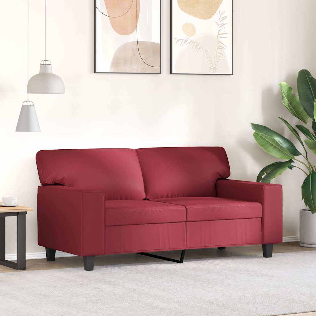 Tweezitsbank 120 cm kunstleer wijnrood is nu te koop bij PeponiXL, paradijselijk wonen!