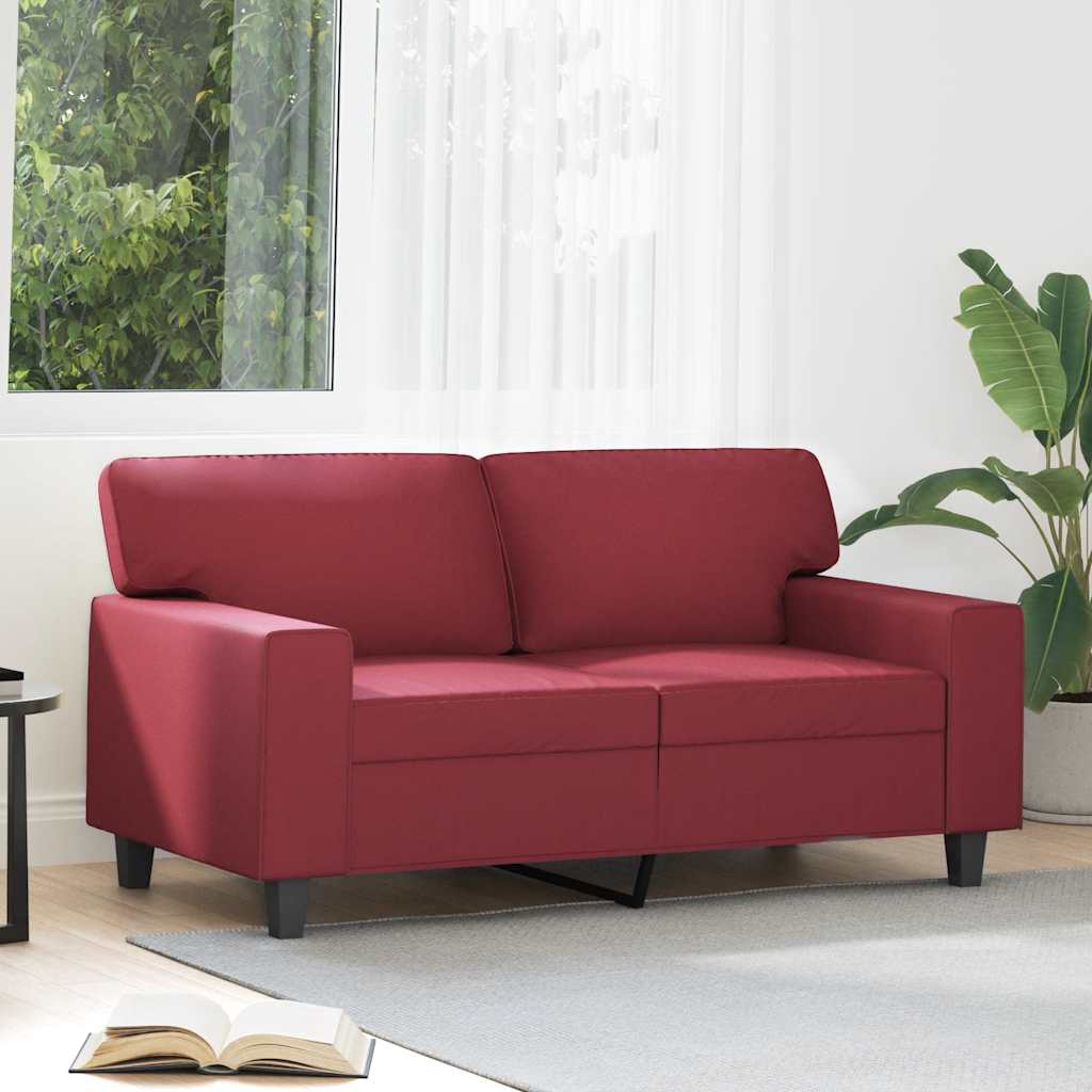 Tweezitsbank 120 cm kunstleer wijnrood is nu te koop bij PeponiXL, paradijselijk wonen!