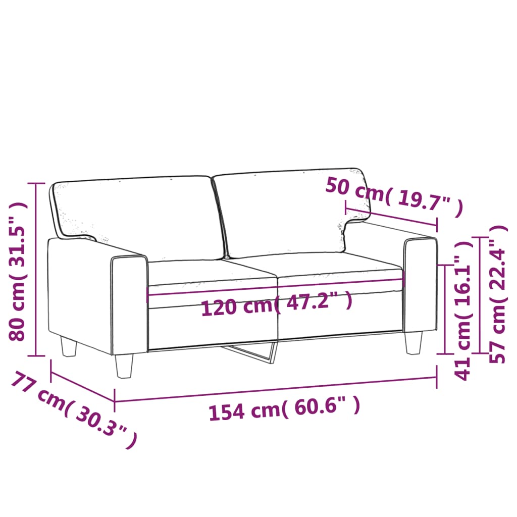 Tweezitsbank 120 cm kunstleer cappuccinokleurig is nu te koop bij PeponiXL, paradijselijk wonen!