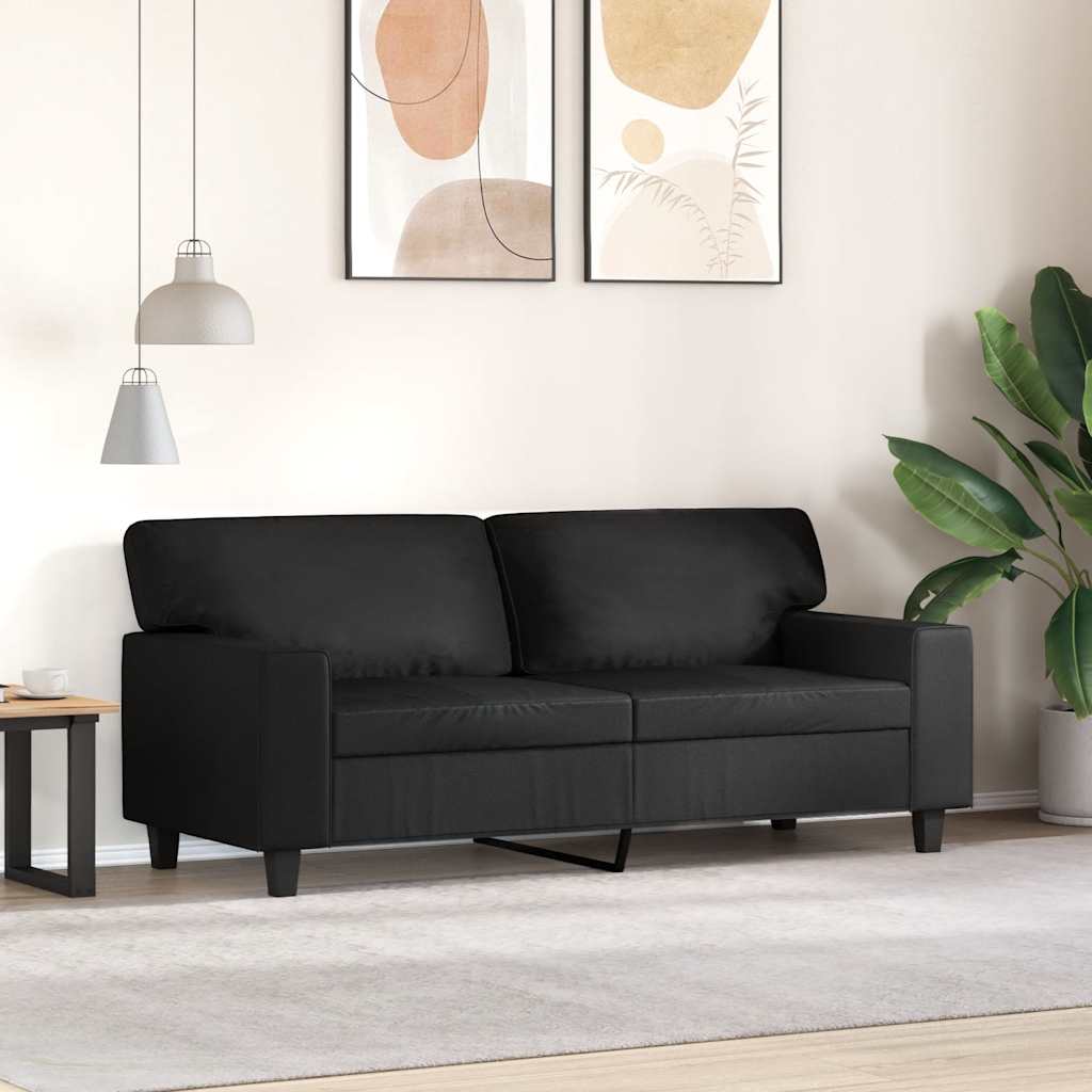 Tweezitsbank 140 cm kunstleer zwart is nu te koop bij PeponiXL, paradijselijk wonen!