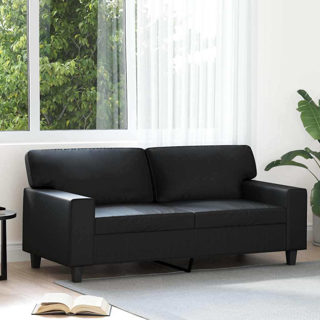 Tweezitsbank 140 cm kunstleer zwart is nu te koop bij PeponiXL, paradijselijk wonen!