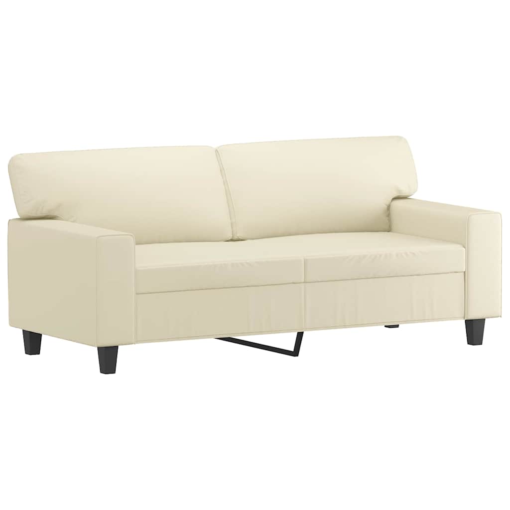 Tweezitsbank 140 cm kunstleer crèmekleurig is nu te koop bij PeponiXL, paradijselijk wonen!