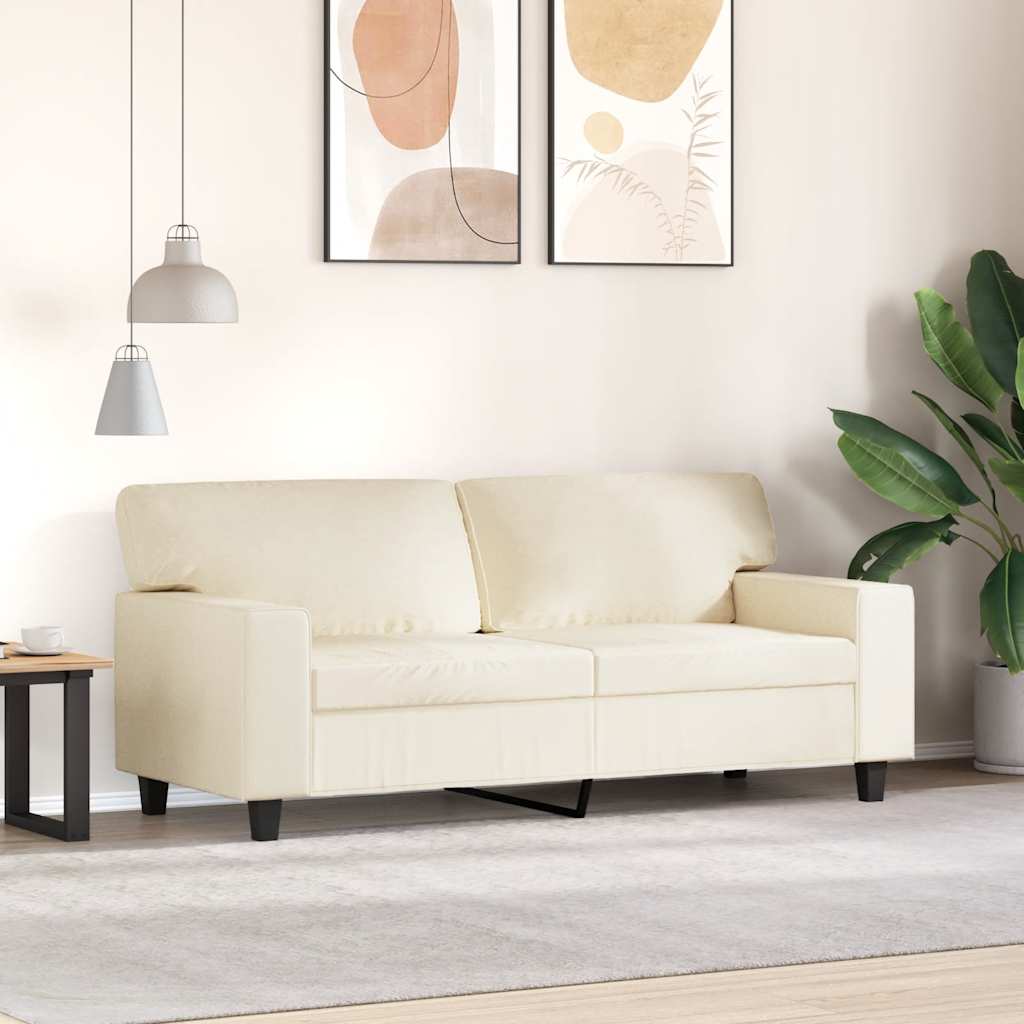 Tweezitsbank 140 cm kunstleer crèmekleurig is nu te koop bij PeponiXL, paradijselijk wonen!