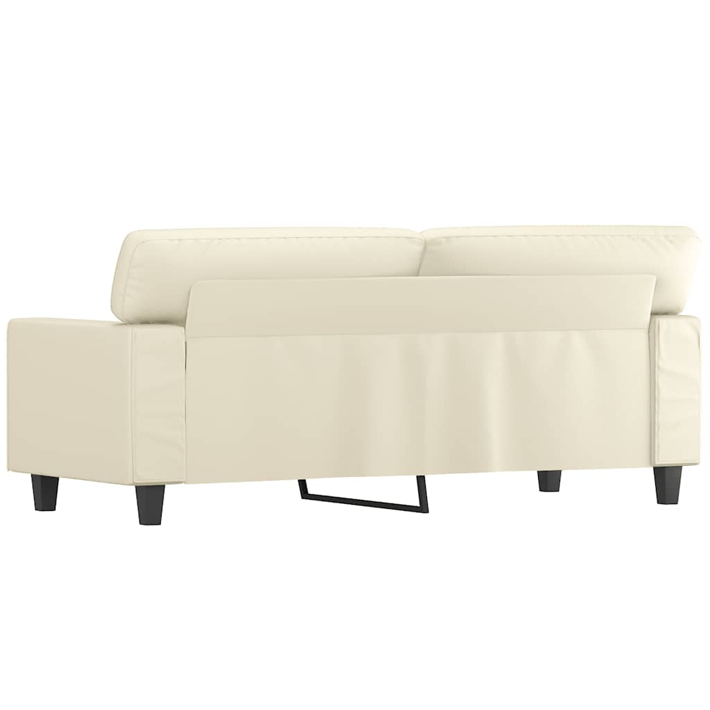 Tweezitsbank 140 cm kunstleer crèmekleurig is nu te koop bij PeponiXL, paradijselijk wonen!
