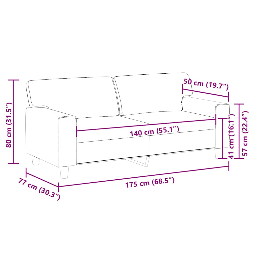 Tweezitsbank 140 cm kunstleer crèmekleurig is nu te koop bij PeponiXL, paradijselijk wonen!