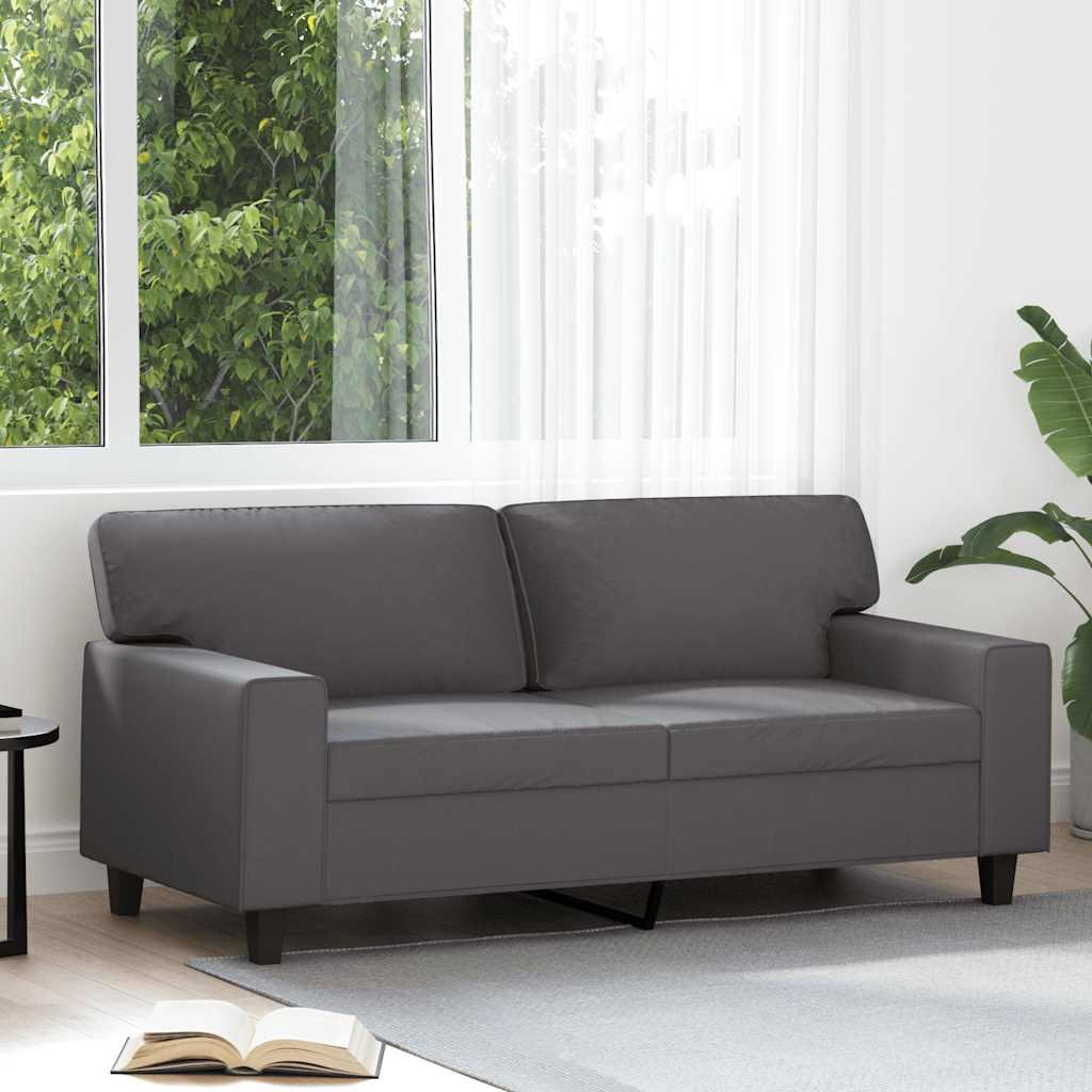 Tweezitsbank 140 cm kunstleer grijs is nu te koop bij PeponiXL, paradijselijk wonen!