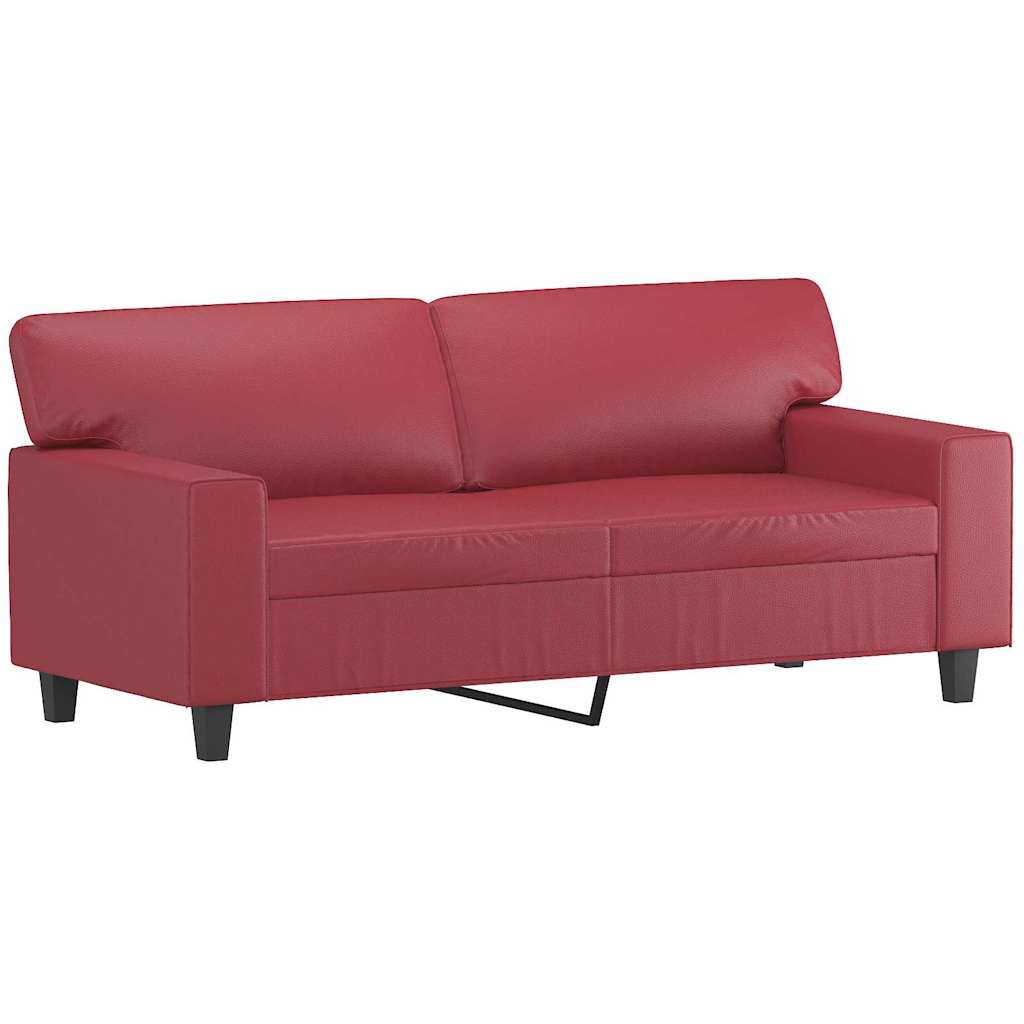 Tweezitsbank 140 cm kunstleer wijnrood is nu te koop bij PeponiXL, paradijselijk wonen!