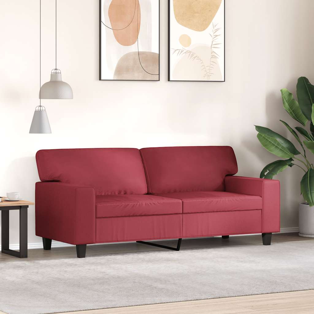 Tweezitsbank 140 cm kunstleer wijnrood is nu te koop bij PeponiXL, paradijselijk wonen!