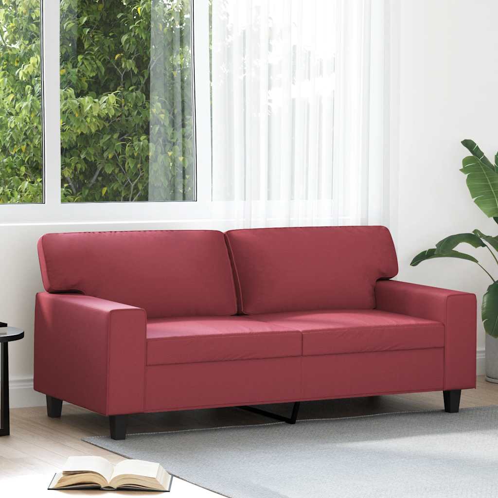 Tweezitsbank 140 cm kunstleer wijnrood is nu te koop bij PeponiXL, paradijselijk wonen!