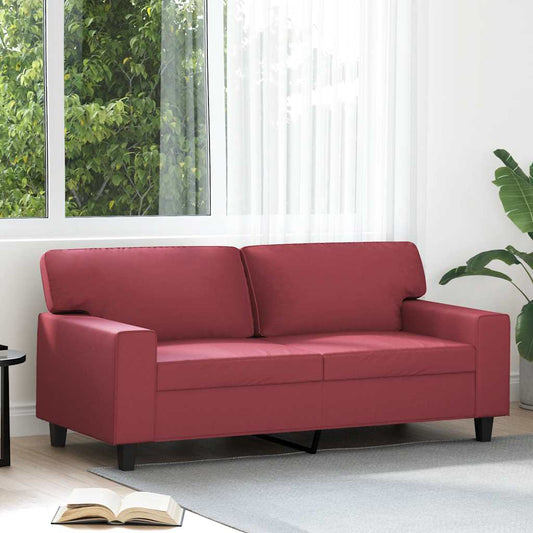 Tweezitsbank 140 cm kunstleer wijnrood is nu te koop bij PeponiXL, paradijselijk wonen!