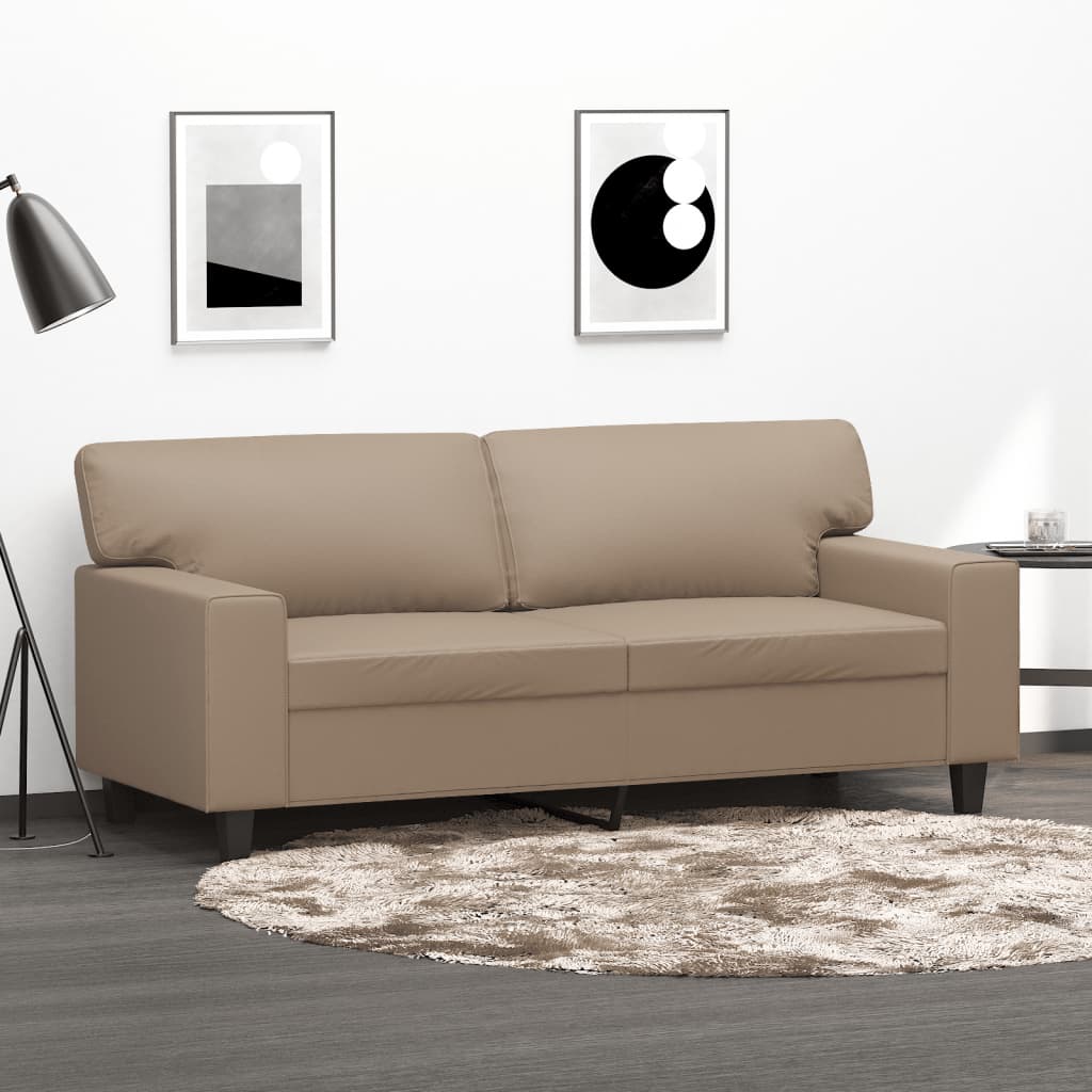 Tweezitsbank 140 cm kunstleer cappuccinokleurig is nu te koop bij PeponiXL, paradijselijk wonen!