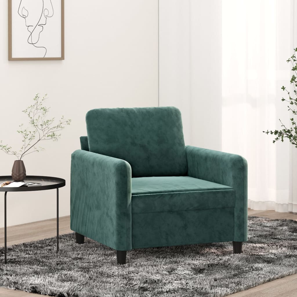 Fauteuil 60 cm fluweel donkergroen is nu te koop bij PeponiXL, paradijselijk wonen!