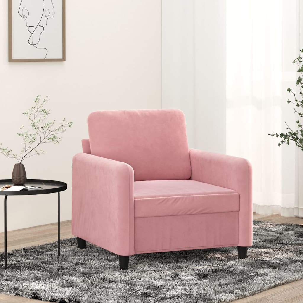 Fauteuil 60 cm fluweel roze is nu te koop bij PeponiXL, paradijselijk wonen!