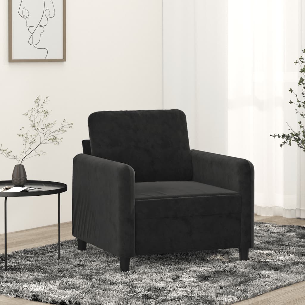 Fauteuil 60 cm fluweel zwart is nu te koop bij PeponiXL, paradijselijk wonen!