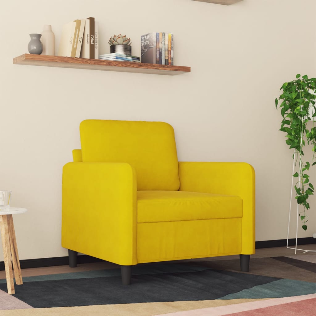 Fauteuil 60 cm fluweel geel is nu te koop bij PeponiXL, paradijselijk wonen!