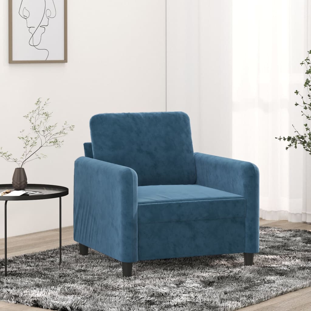 Fauteuil 60 cm fluweel blauw is nu te koop bij PeponiXL, paradijselijk wonen!