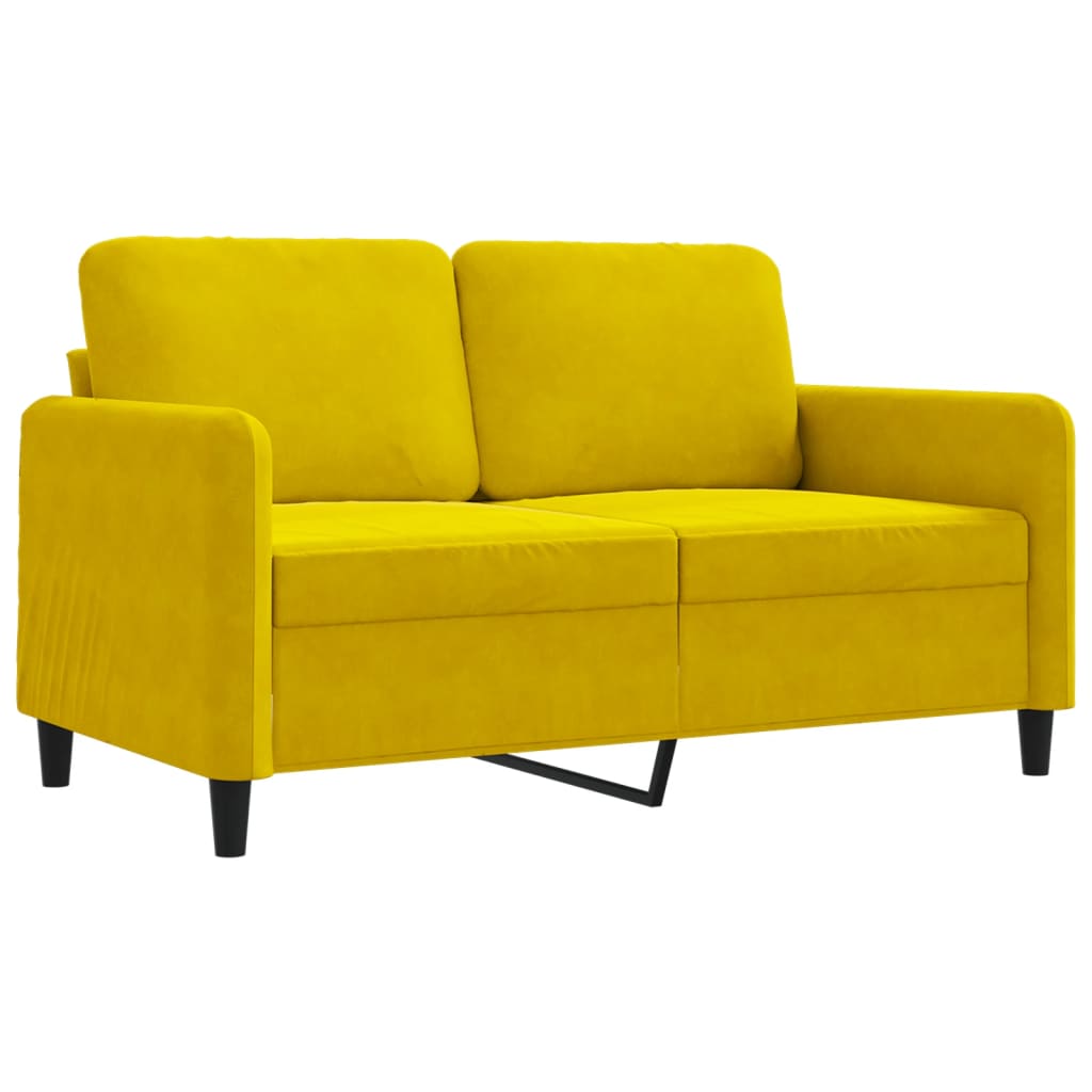 Tweezitsbank 120 cm fluweel geel is nu te koop bij PeponiXL, paradijselijk wonen!