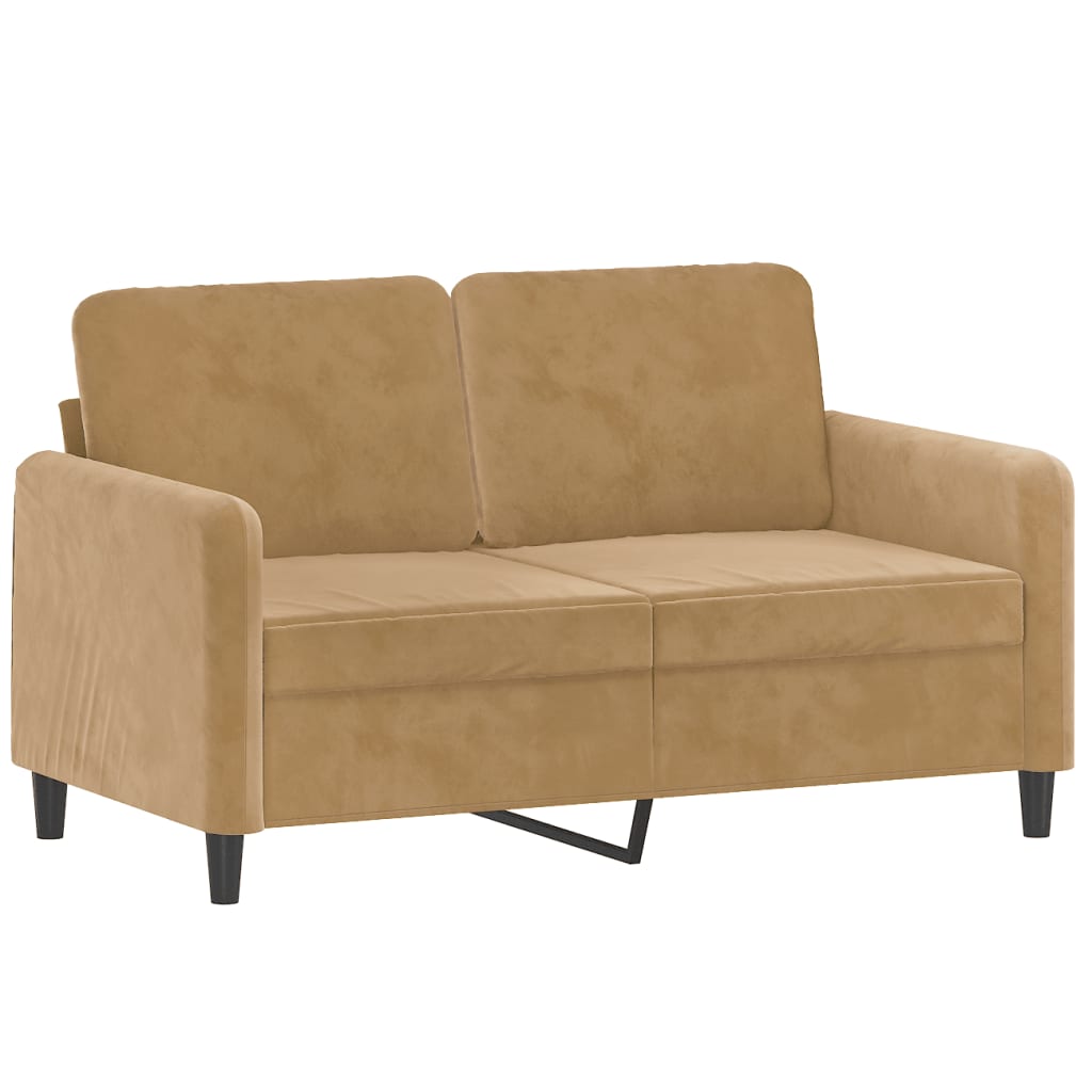 Tweezitsbank 120 cm fluweel bruin is nu te koop bij PeponiXL, paradijselijk wonen!