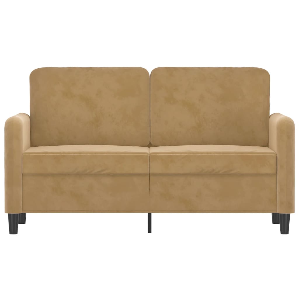 Tweezitsbank 120 cm fluweel bruin is nu te koop bij PeponiXL, paradijselijk wonen!