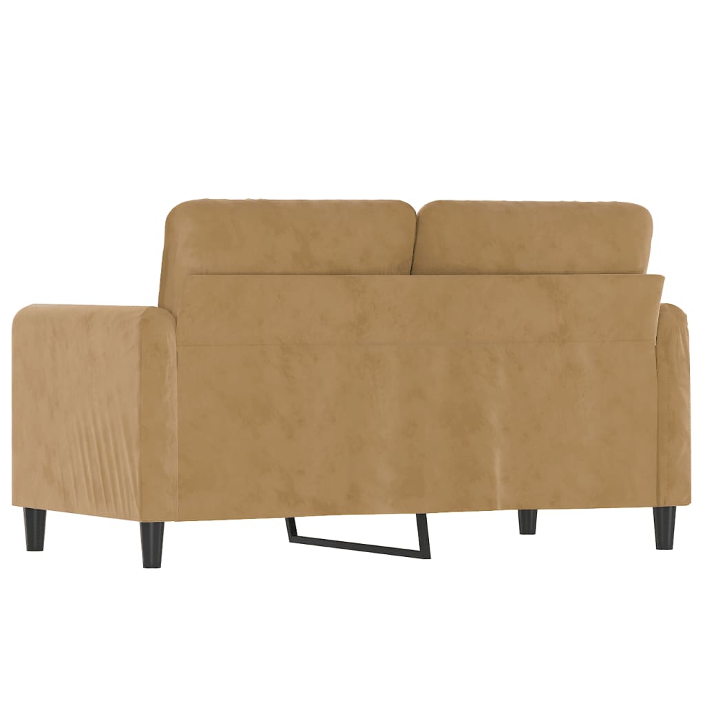 Tweezitsbank 120 cm fluweel bruin is nu te koop bij PeponiXL, paradijselijk wonen!