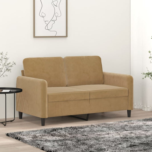 Tweezitsbank 120 cm fluweel bruin is nu te koop bij PeponiXL, paradijselijk wonen!