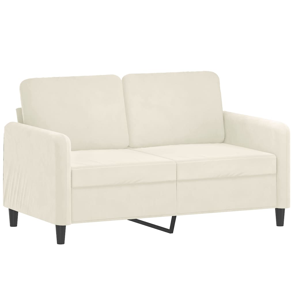 Tweezitsbank 120 cm fluweel crèmekleurig is nu te koop bij PeponiXL, paradijselijk wonen!