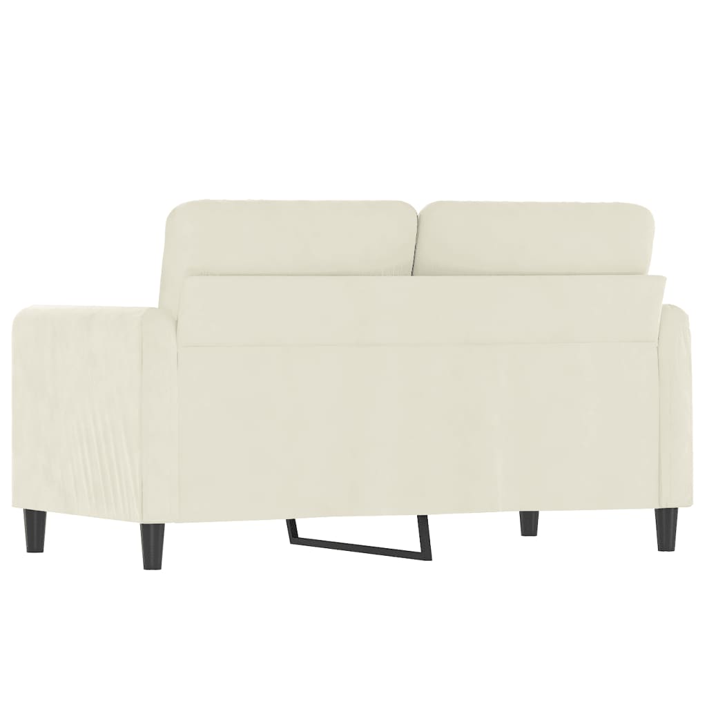 Tweezitsbank 120 cm fluweel crèmekleurig is nu te koop bij PeponiXL, paradijselijk wonen!