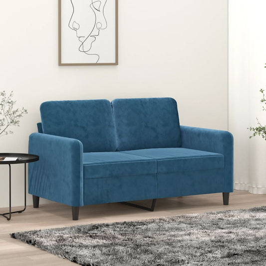 Tweezitsbank 120 cm fluweel blauw is nu te koop bij PeponiXL, paradijselijk wonen!