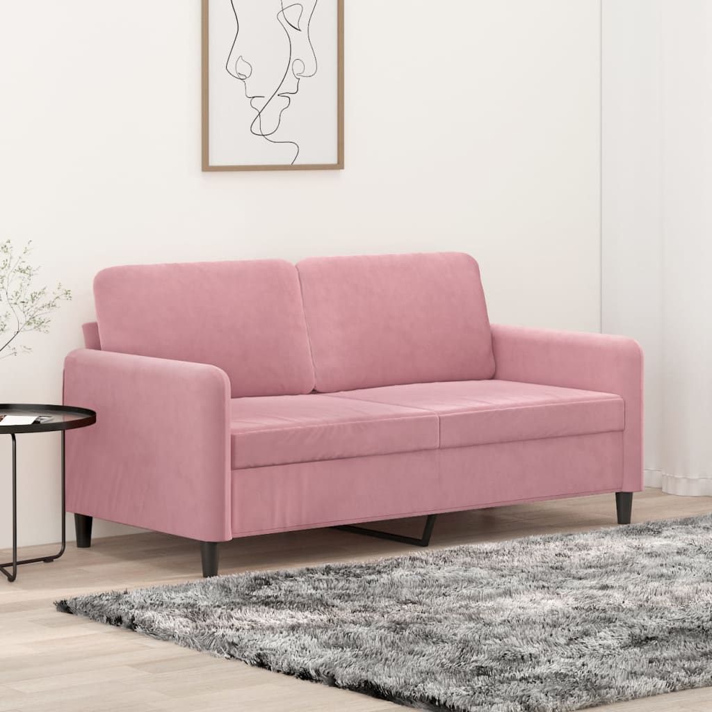 Tweezitsbank 140 cm fluweel roze is nu te koop bij PeponiXL, paradijselijk wonen!