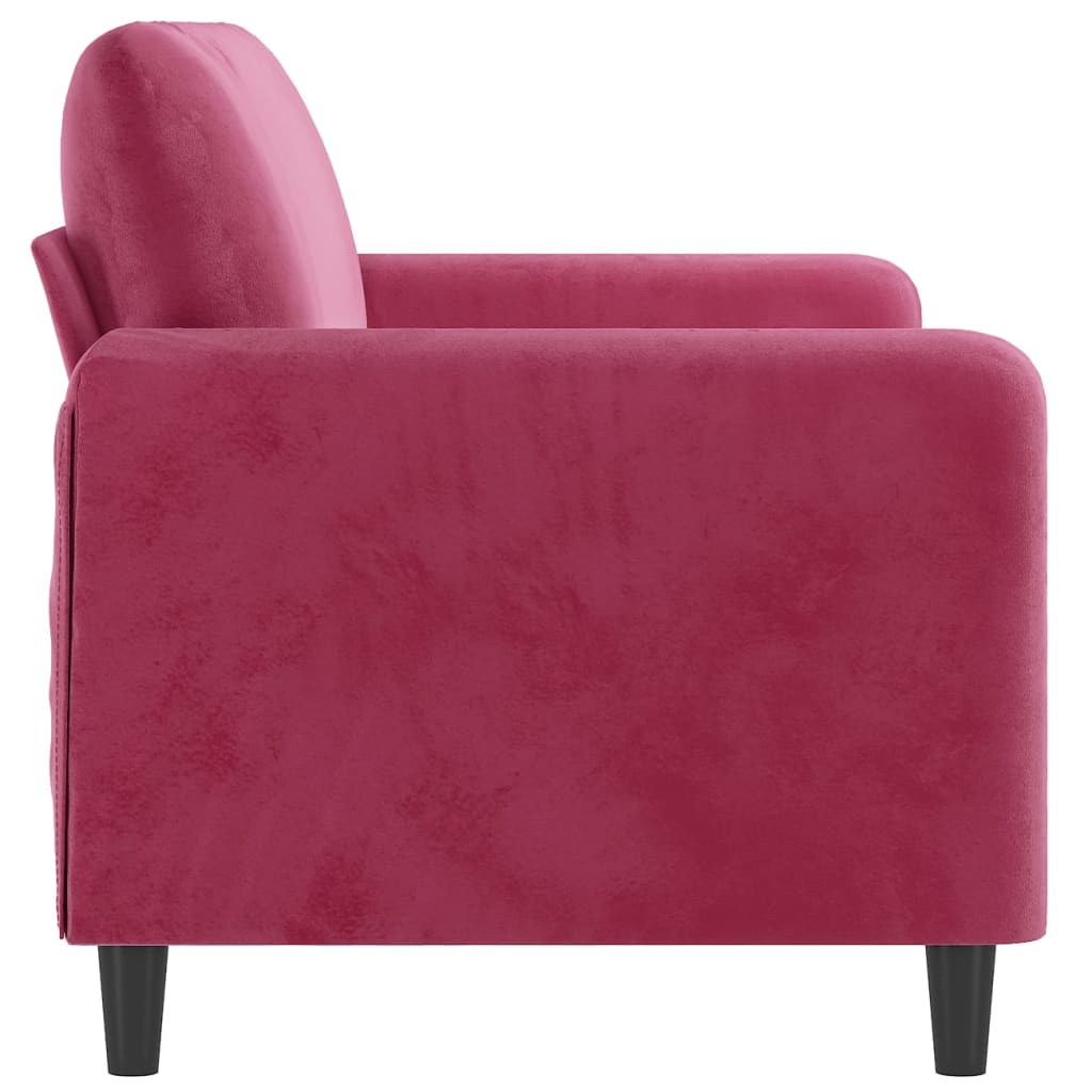 Tweezitsbank 140 cm fluweel wijnrood is nu te koop bij PeponiXL, paradijselijk wonen!