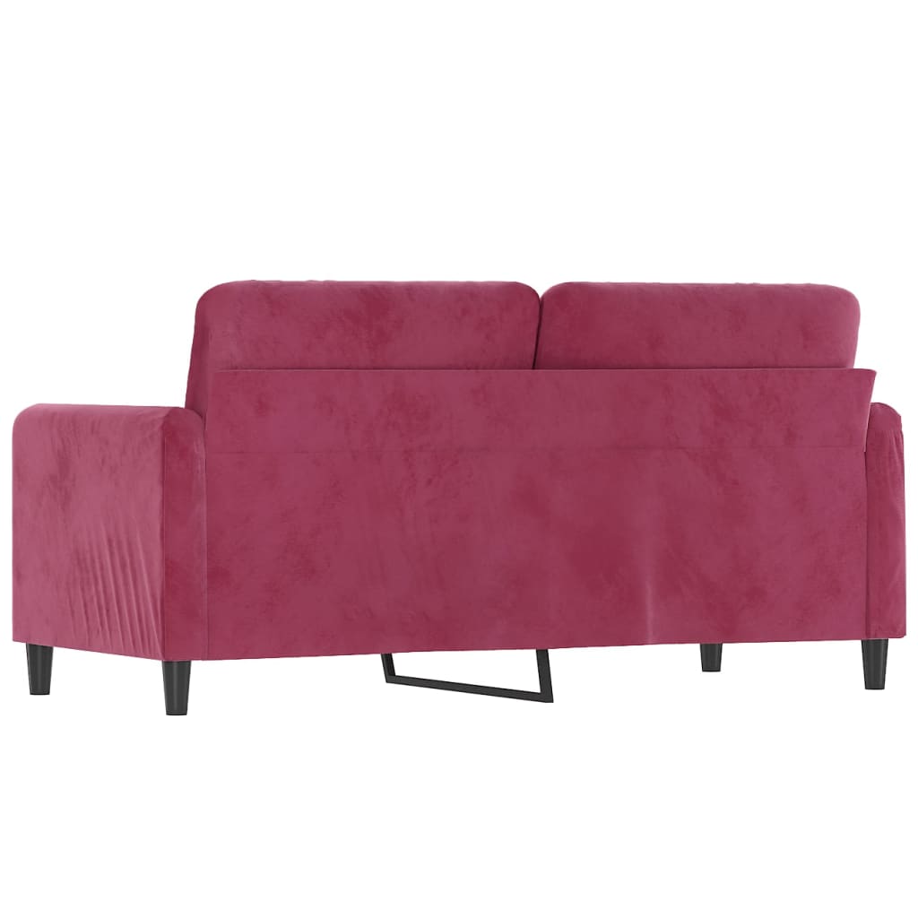 Tweezitsbank 140 cm fluweel wijnrood is nu te koop bij PeponiXL, paradijselijk wonen!